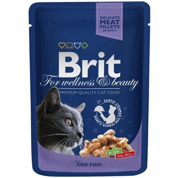 Корм для котів Шматочки тріски Premium Brit, 100 г