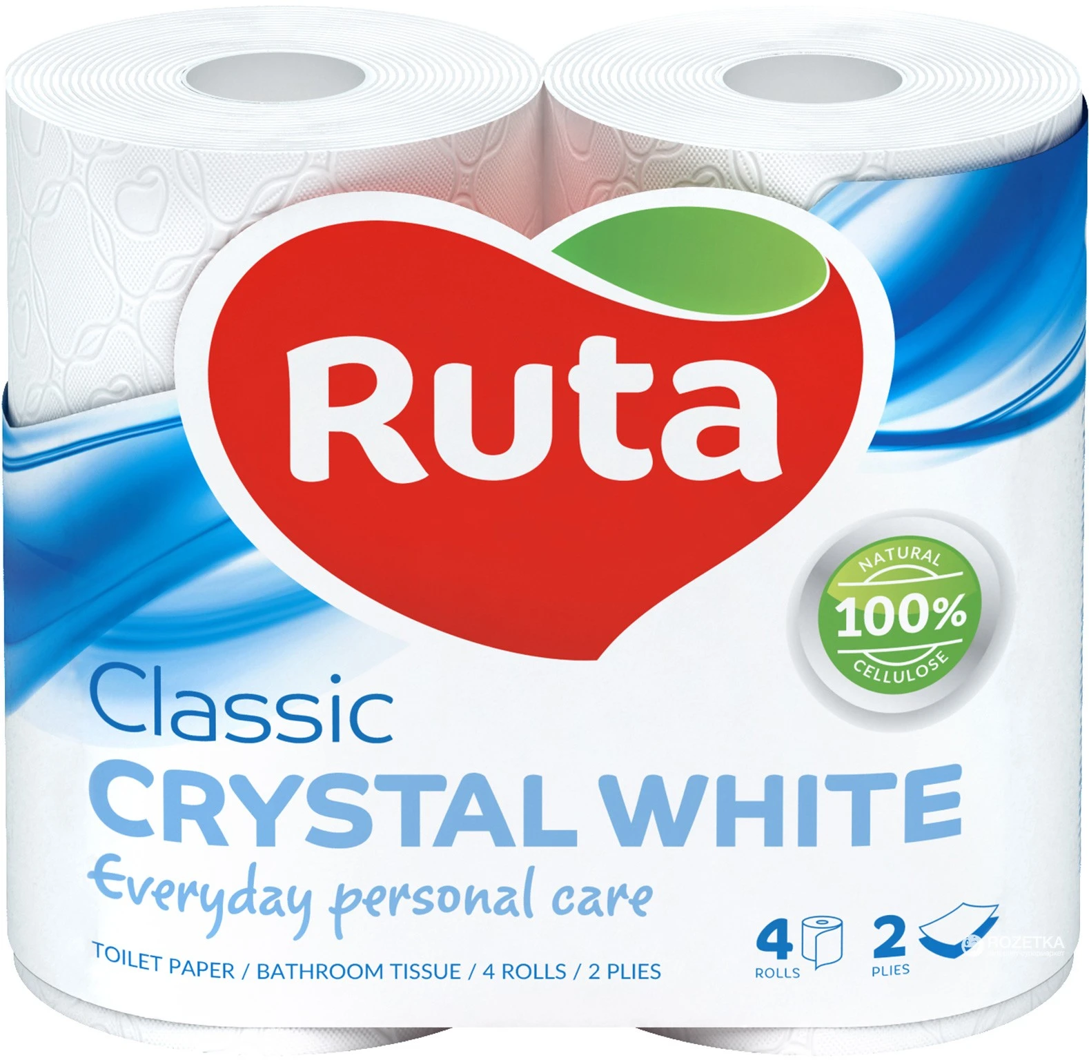 Туалетний папір 2-х шаровий Classic Ruta, 4 шт/уп.