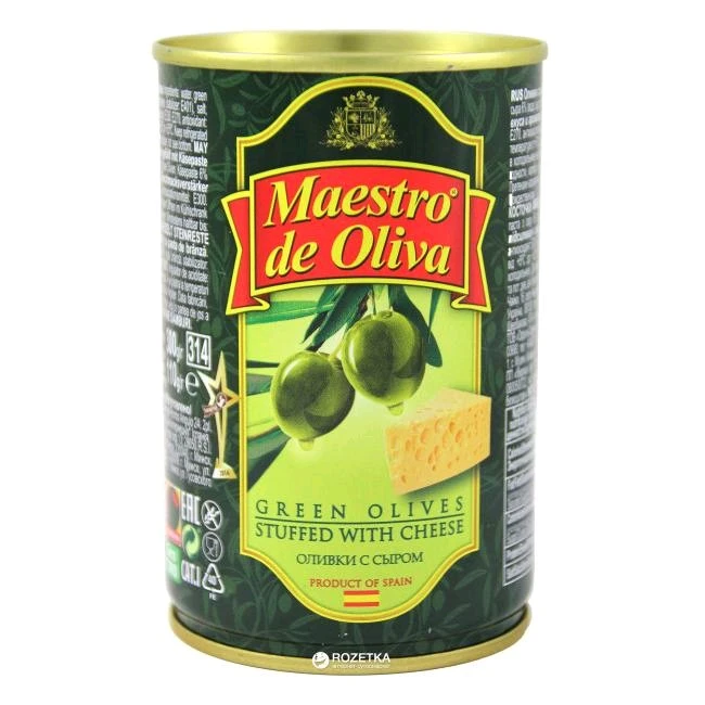Оливки фаршировані сиром Maestro de Oliva, 300 г