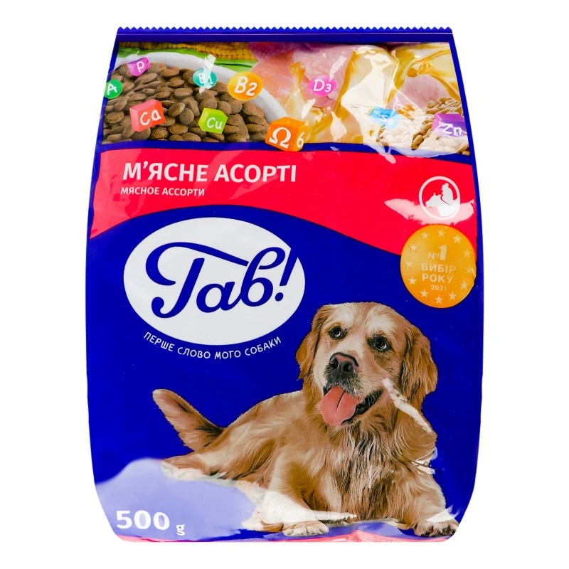 Корм сухий для собак М&#039;ясне асорті Гав!, 500 г