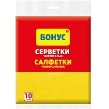Серветки віскозні універсальні Бонус, 10 шт