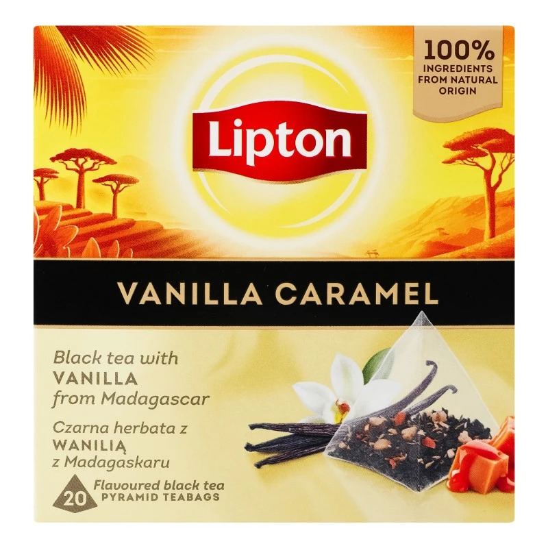 Чай пакетований чорний  vanilla caramel  Lipton, 20 шт/уп.