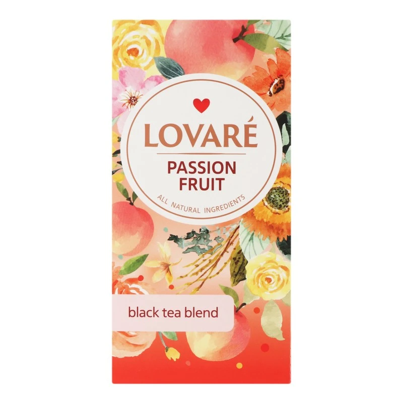 Чай пакетований чорний Passion Fruit Lovare, 24 шт/уп.