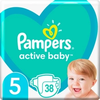 Підгузки для дітей 11-16 кг 5 Active Baby Pampers, 38 шт/уп.