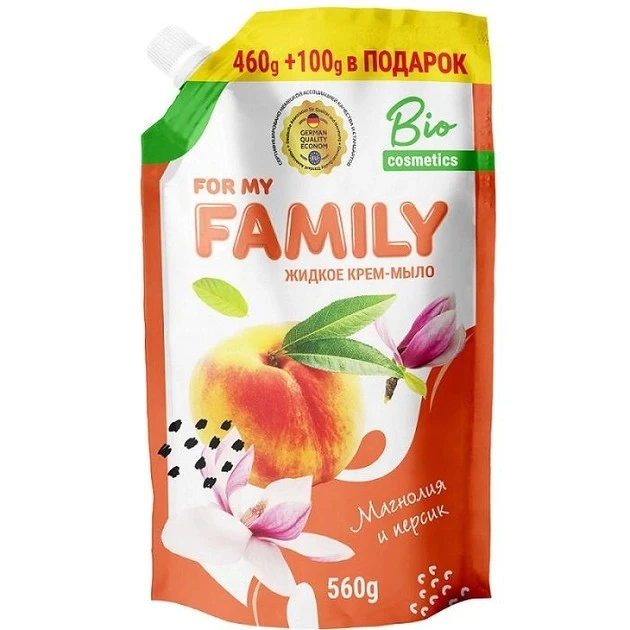 Мило рідке Магнолія-Персик Family, 560 мл