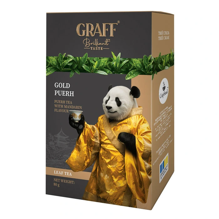 Чай листовий пуер з мандарином Gold Puer Graff, 80 г
