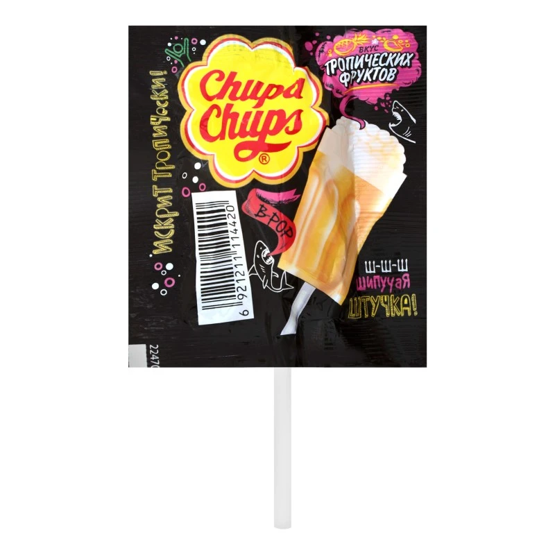 Карамель на паличці зі смаком тропічних фруктів Chupa Chups, 15 г/шт