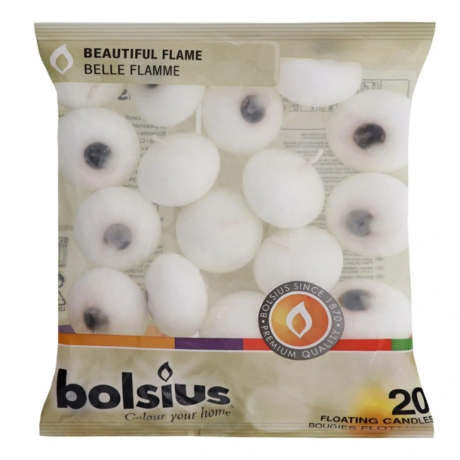 Свічки плаваючі Білі Bolsius, 20 шт