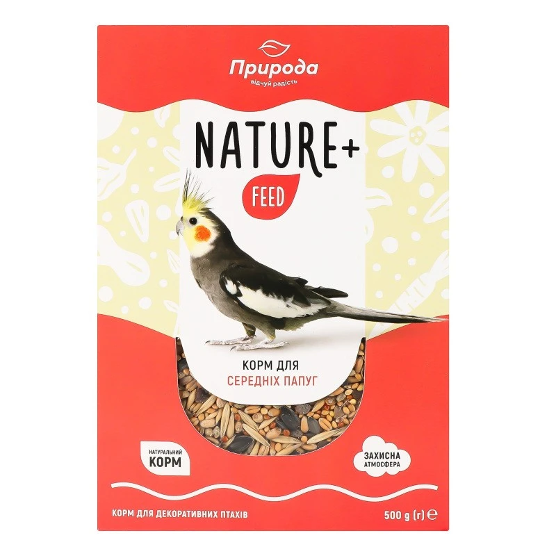 Корм для середніх папуг Nature+ feed Природа, 500 г