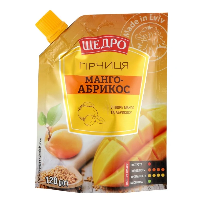Гірчиця Манго-Абрикос Щедро, 120 г