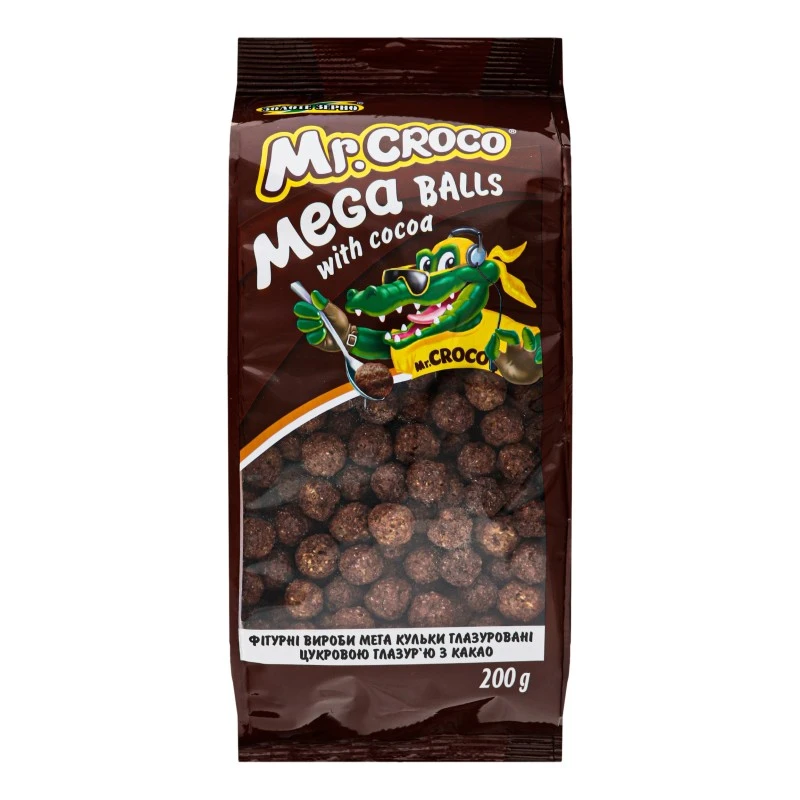 Сніданок сухий глазурований цукровою глазур&#039;ю Mega Balls Mr. Croco, 200 г