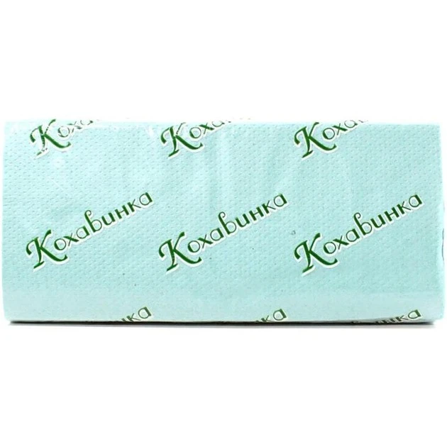Рушник паперовий зелений V-складання Каховинка, 170 шт/уп.