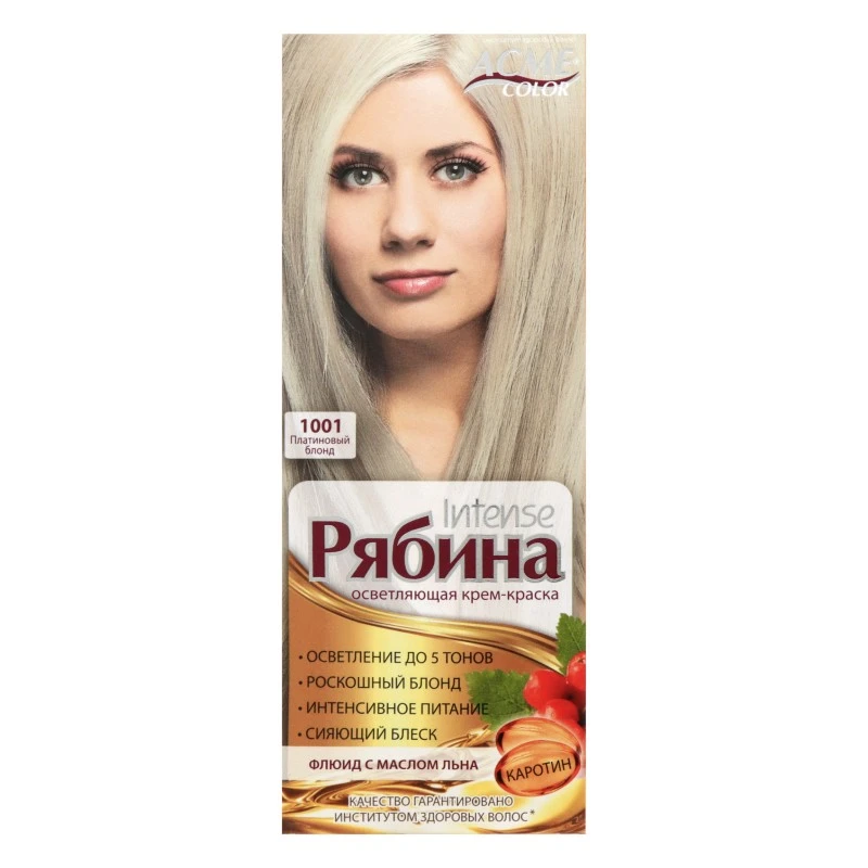 Фарба для волосся Горобина 1001 платиновий блонд Color Acme, 1 шт