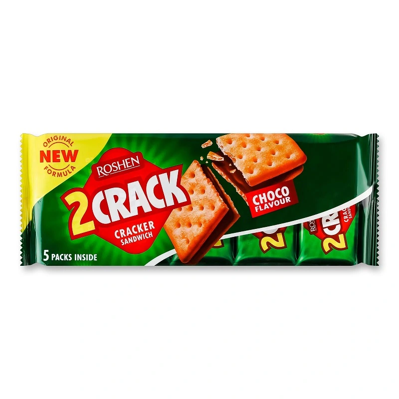 Печиво-сендвіч 2 Crack з шоколадною начинкою ККФ Roshen, 190г