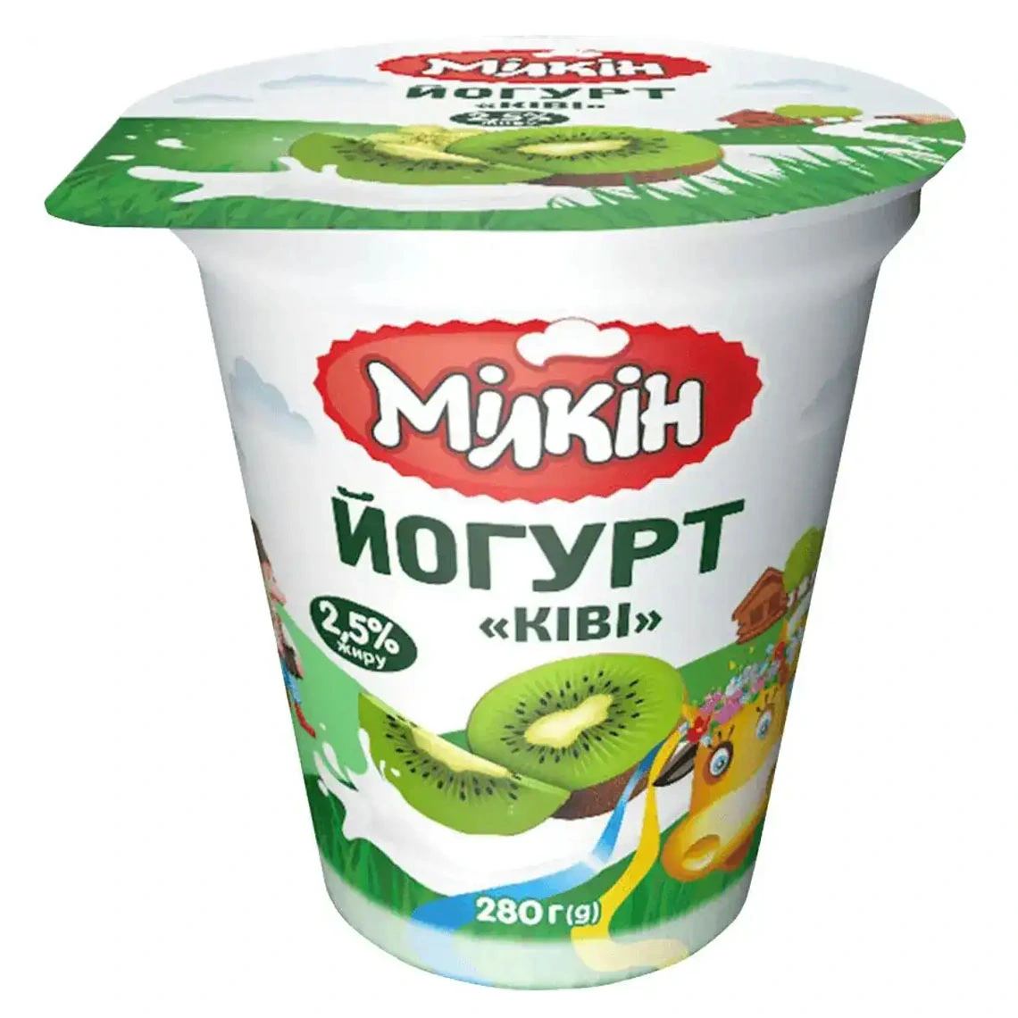 Йогурт 2.5% зі смаком ківі Milkin, 280г