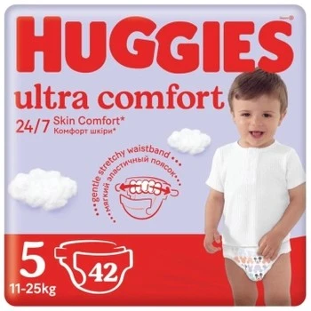 Підгузки для дітей 11-25 кг 5 Ultra Comfort Huggies, 42 шт/уп.