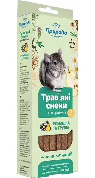 Ласощі для гризунів Ромашка та груша Природа, 60 г