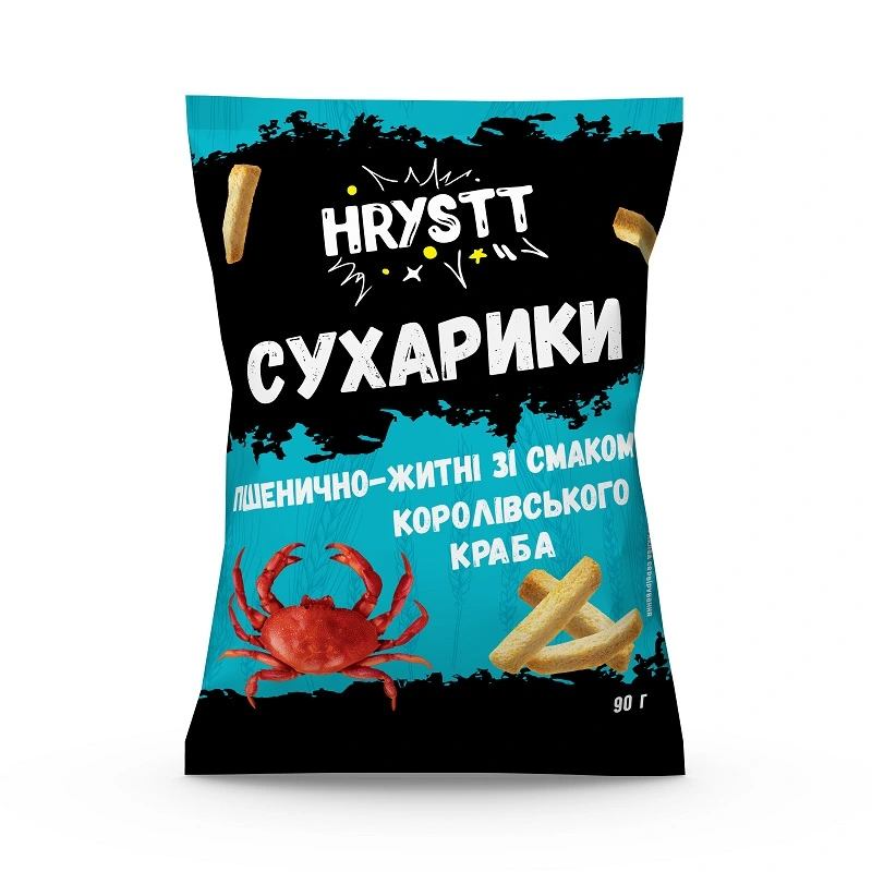 Сухарики зі смаком королівського краба Hrystt, 90 г