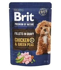 Корм вологий для собак малих порід філе в соусі курка і зелений горошок Premium Brit, 85 г