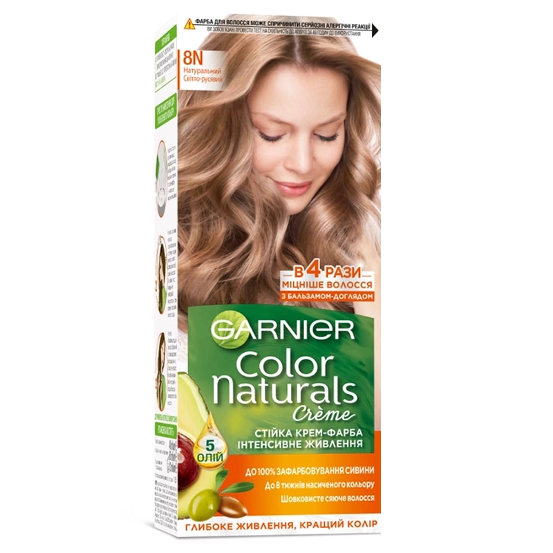 Крем-фарба для волосся Color Naturals 8N Garnier, 1шт