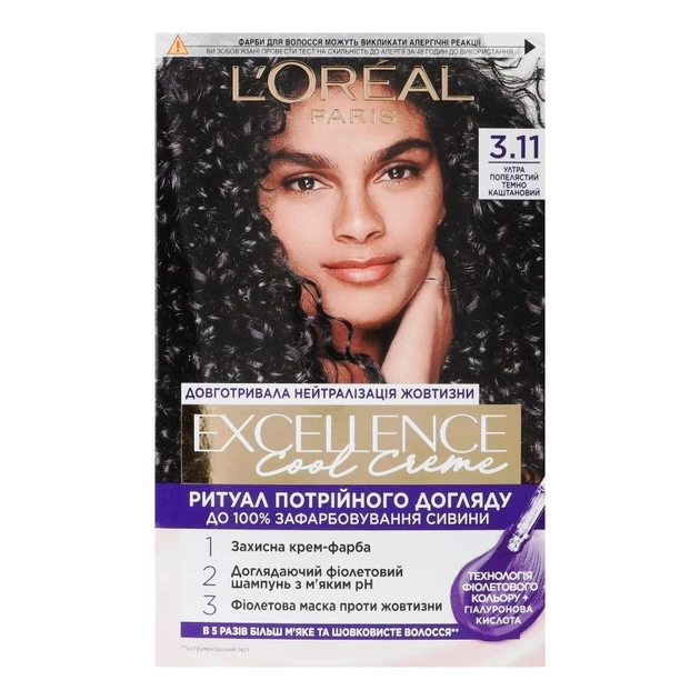 Фарба для волосся Excellence Cool Creme 3.11 L&#039;Oreal Paris, 268 г