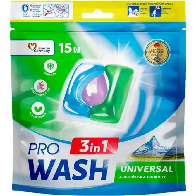 Гель-капсули Альпійська свіжість дой пак ProWASH, 15 шт