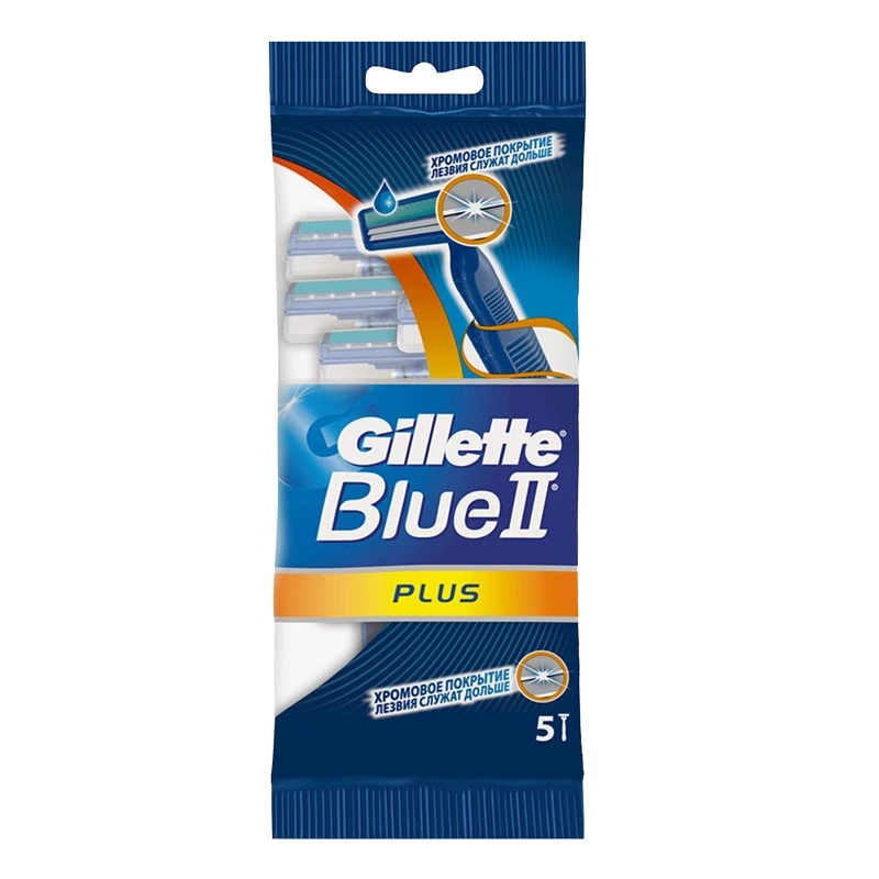 Одноразові верстати для гоління Blue 2 Plus Gillette, 5 шт