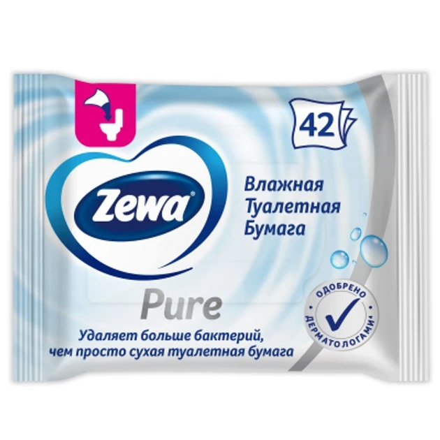 Туалетний папір вологий Sensitive Zewa, 42 шт/уп.