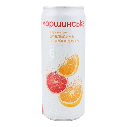 Вода слабогазована апельсин-грейпфрут ж/б Моршинська, 0.33 л