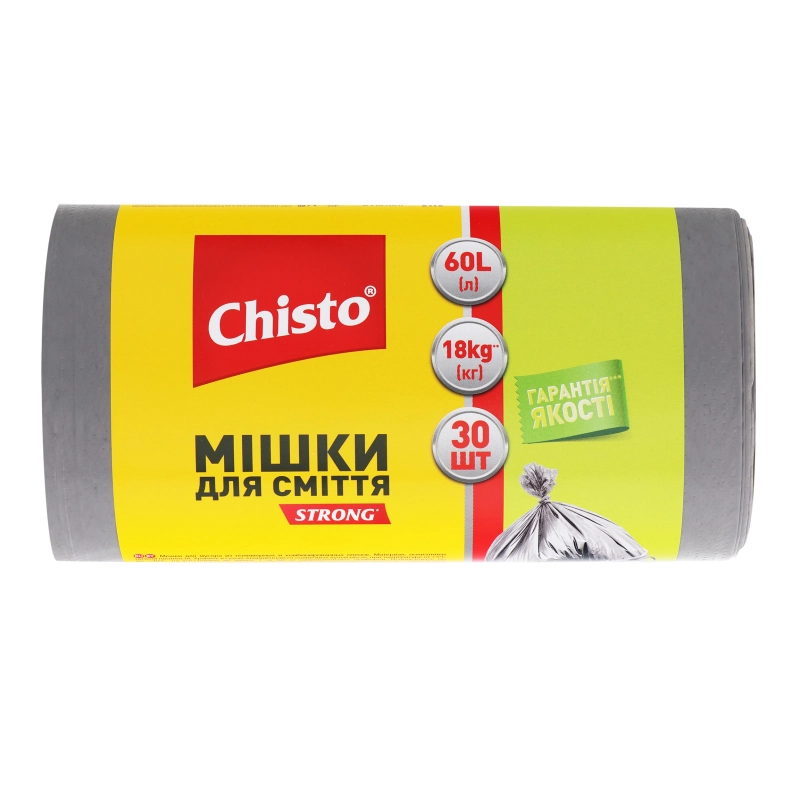 Мішки для сміття 60 л / 18 кг Strong Chisto, 30 шт