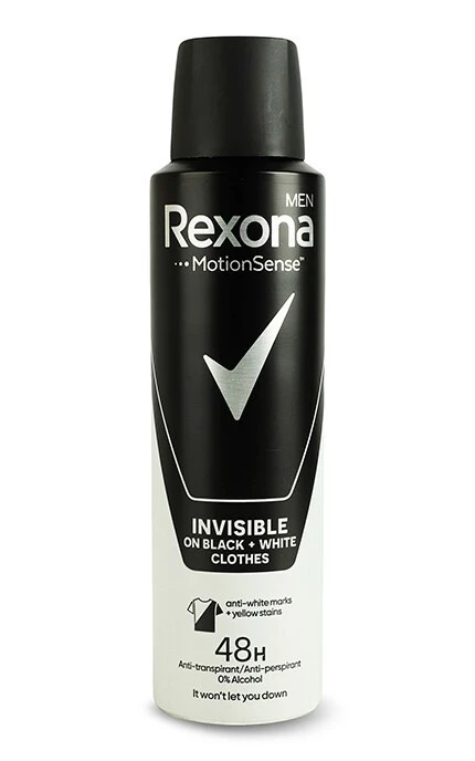 Антиперспірант Invisible on black+white clothes Rexona, 150 мл