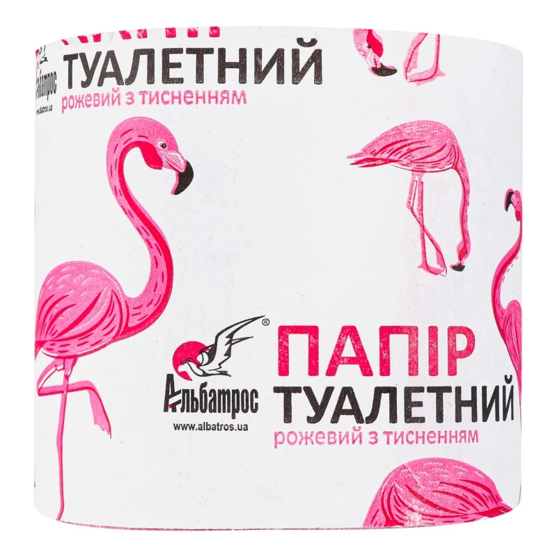 Туалетний папір з макулатури рожева Альбастрос, 1 шт/уп.