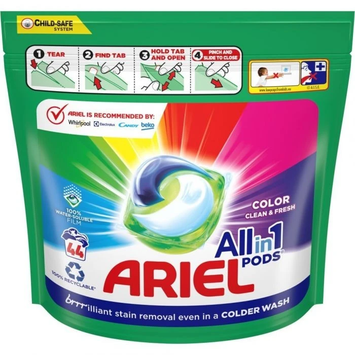 Капсули для прання чистота та свiжiсть Color .Ariel 44х19.3г