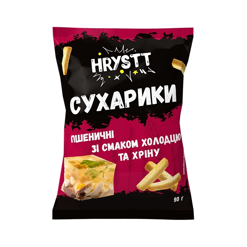 Сухарики зі смаком холодець/хрін Hrystt, 90 г