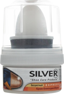 Крем-блиск для взуття безбарвний Silver, 50 мл