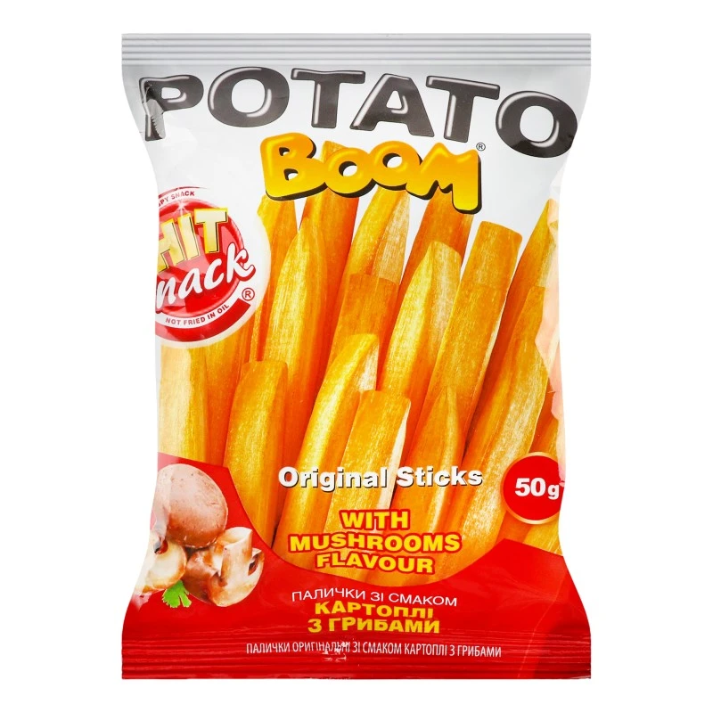 Кукурудзяні палички зі смаком картоплі з грибами Potato Boom, 50 г