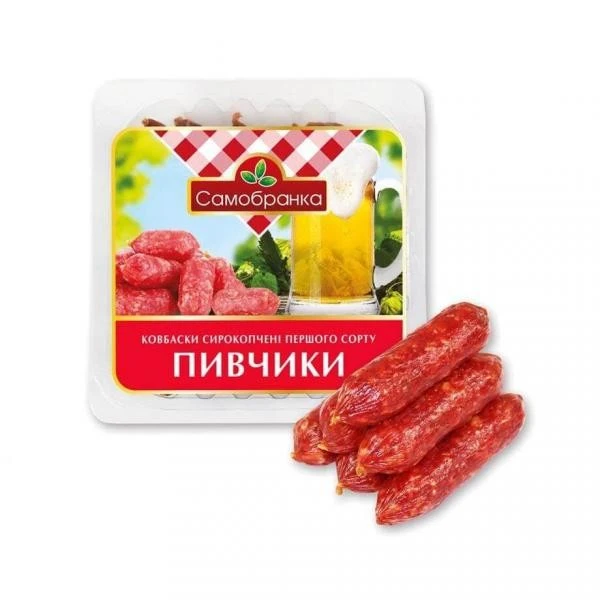 Ковбаски сирокопчені Пивчики 1/г Самобранка, 100 г