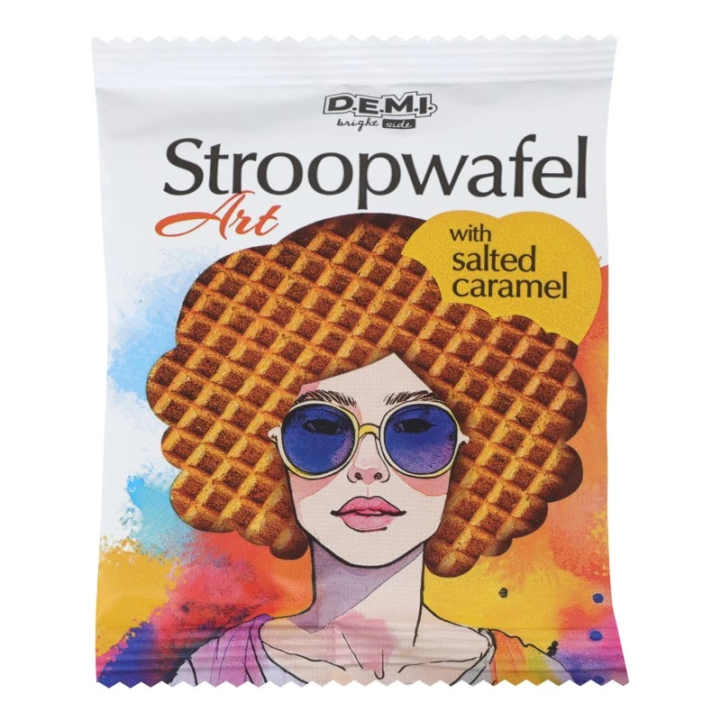 Вафлі з карамельною соленою начинкою Stroopwafel Demi, 33 г