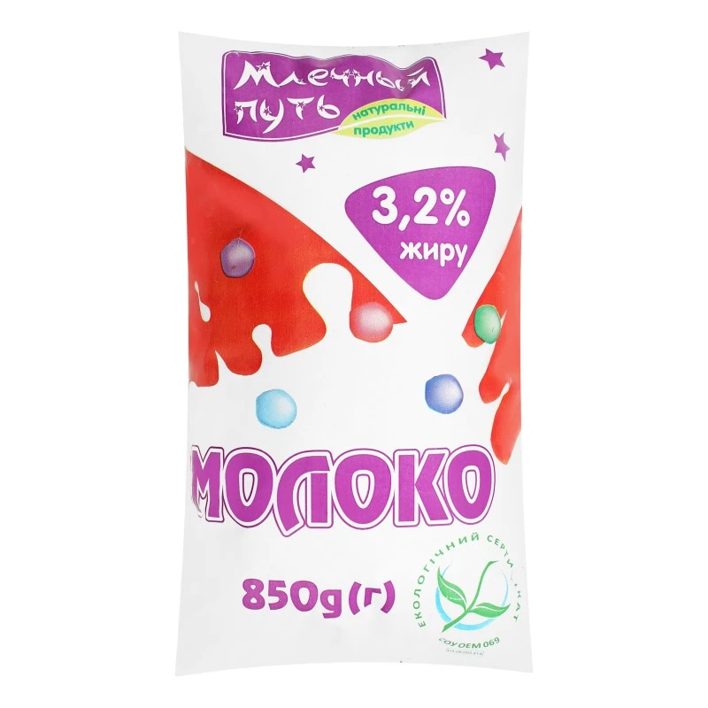 Молоко 3.2% Млечный путь Міськмолзавод, 850 г