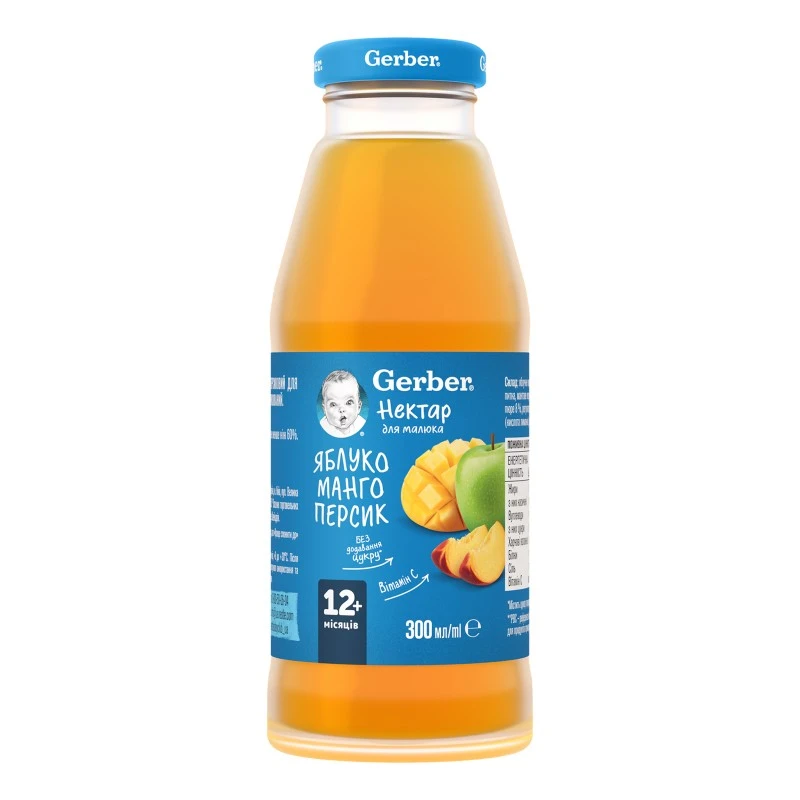 Нектар Яблуко-персик-манго Gerber , 0.3 л