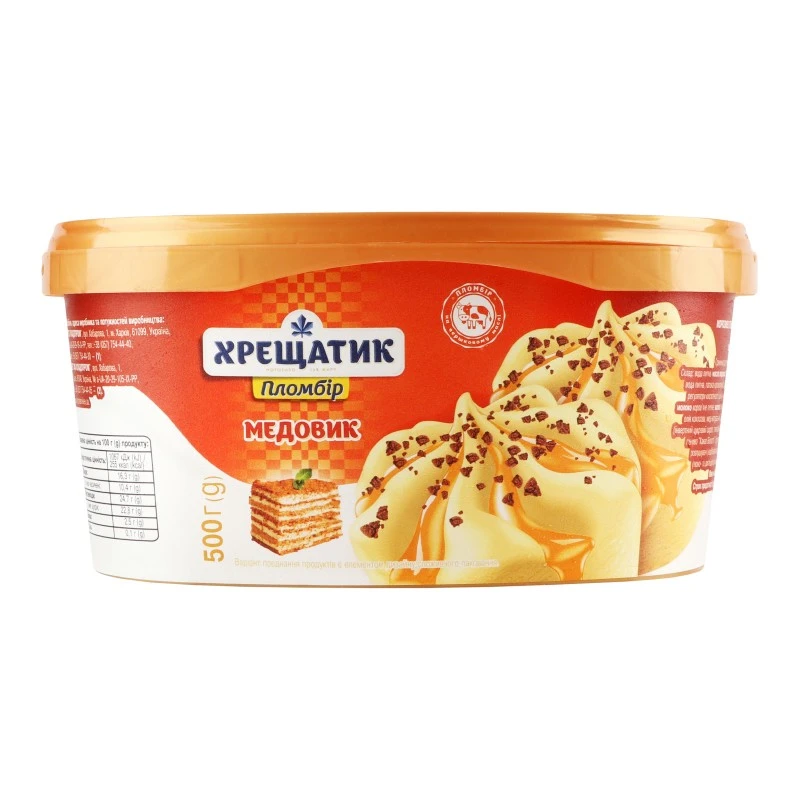 Морозиво пломбір Медовик Хрещатик, 500 г