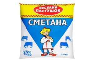 Сметана 15% Веселий Пастушок, 350 г