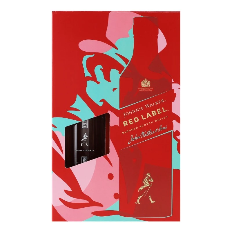 Набір Віскі Red Label Johnnie Walker, 0.7 л + 1 склянка