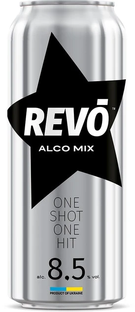 Напій енергетичний 8.5% слабоалкогольний сильногазований Вишня Revo з/б 500мл