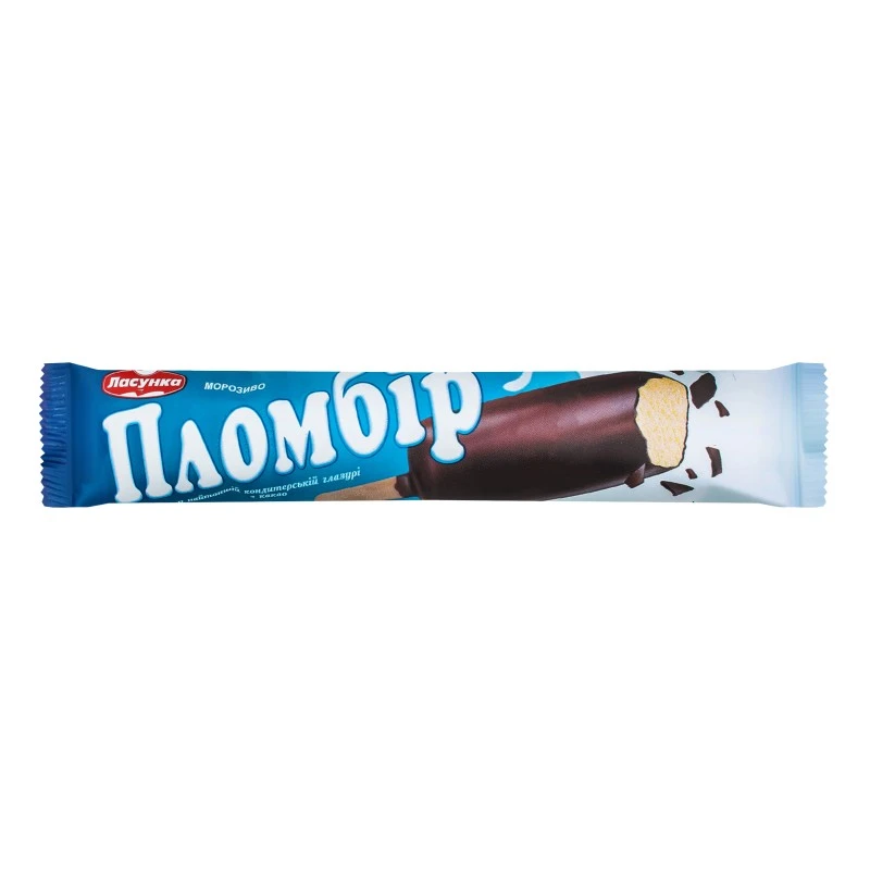 Морозиво пломбір в тонкій глазурі какао Ласунка, 75 г