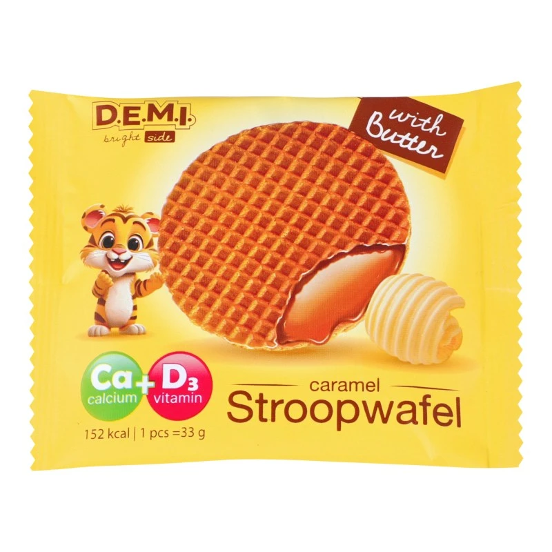 Вафлі Stroopwafel із карамельною начинкою і маслом Saleks, 33г