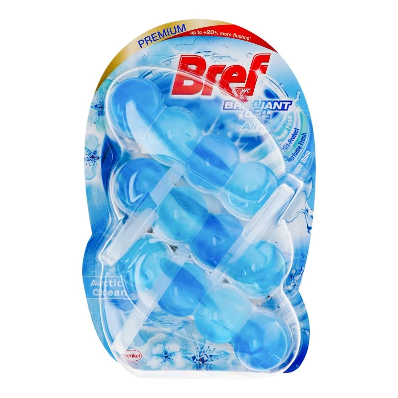 Блок для очищення унітазу Arctic Ocean Brilliant Gel Bref, 3 шт/уп.