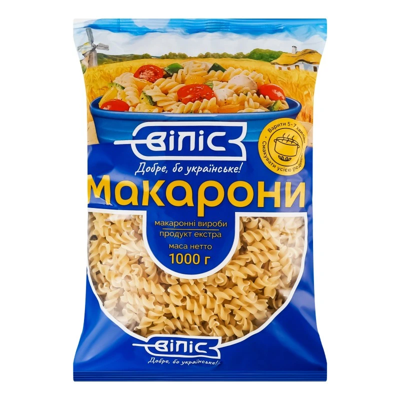 Макаронні вироби Спіральки Віліс, 1 кг