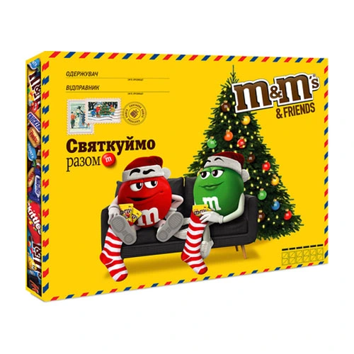 Новорічний подарунок Велика бандероль M&amp;M&#039;s&amp;Friends, 316 г