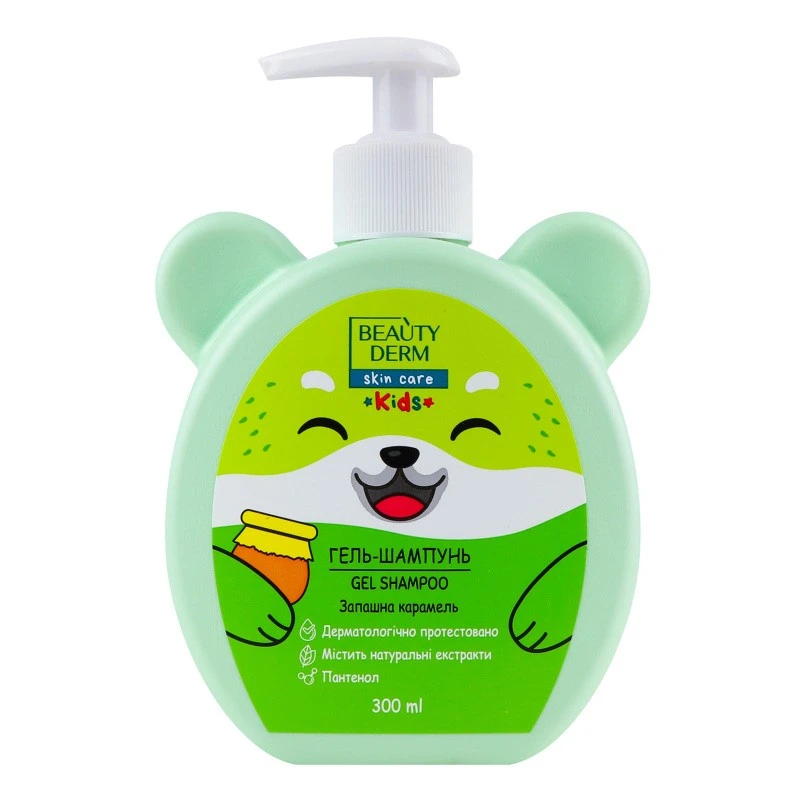 Гель-шампунь з ароматом карамелі 2в1 Kids Beautyderm, 300 мл